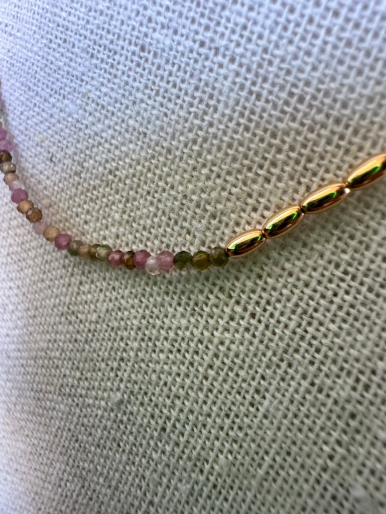 Tourmaline Rice Necklace