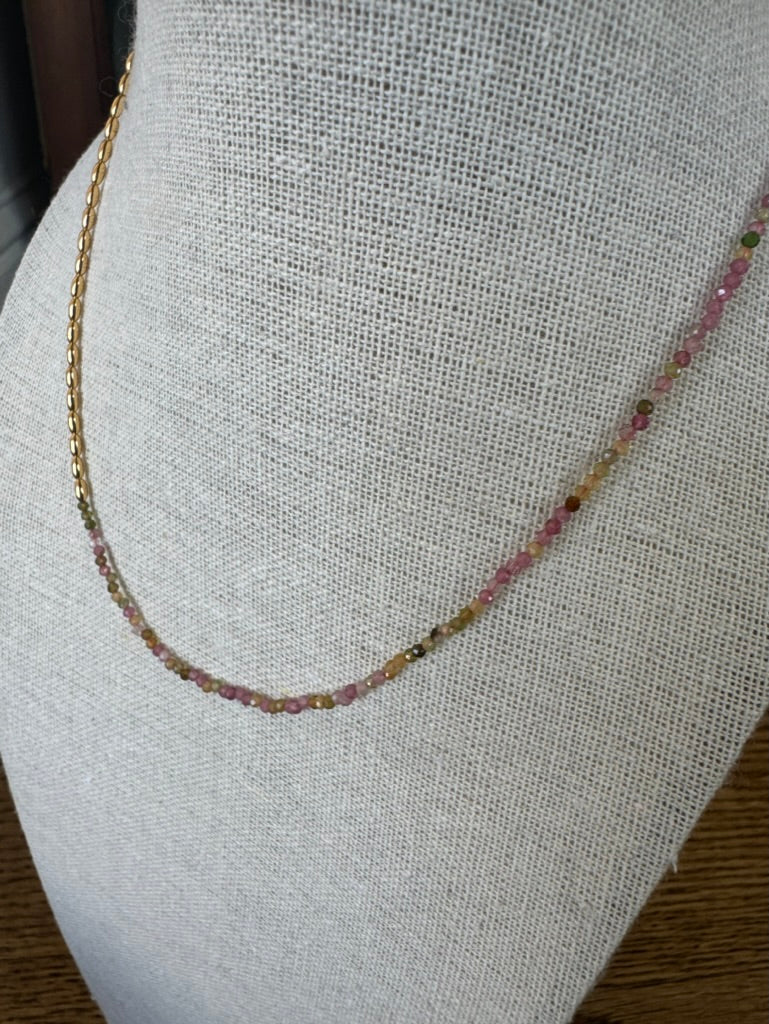 Tourmaline Rice Necklace